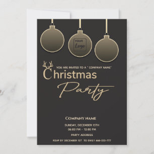 Invitation Typographie du logo moderne entreprise fête de Noë