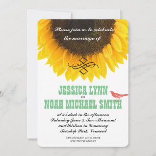 Invitation Typographie du tournesol Mariage moderne