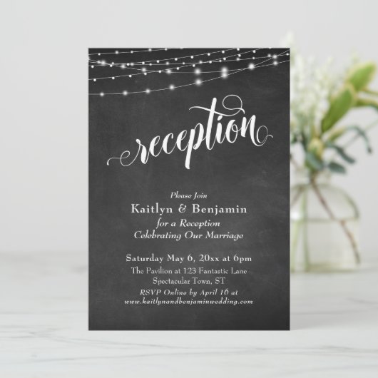 Invitation Typographie Élaborée Tableau Éclairé de Réception (Debout devant)