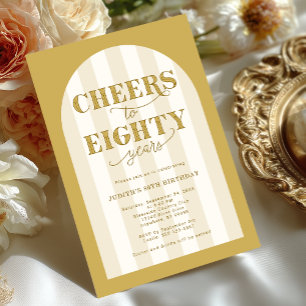 Invitation Typographie Élégante Célébre le 80e Anniversaire