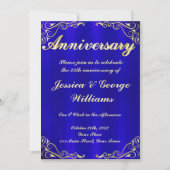 Invitation Typographie élégante et royale dorée pour annivers (Devant)