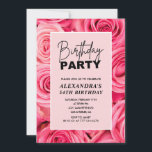 Invitation Typographie élégante Floral Rose Roses 34e anniver<br><div class="desc">Typographie élégante Floral Rose Roses 34e anniversaire Invitation</div>