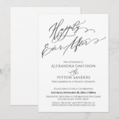 Invitation Typographie Élégante Réception Pour Toujours Heure (Devant / Derrière)