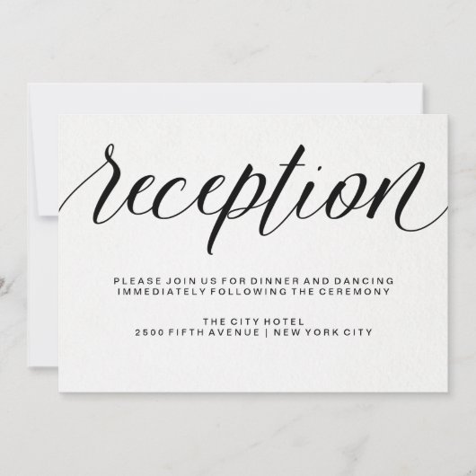 Invitation Typographie élégante sur l'aquarelle de la récepti (Devant)