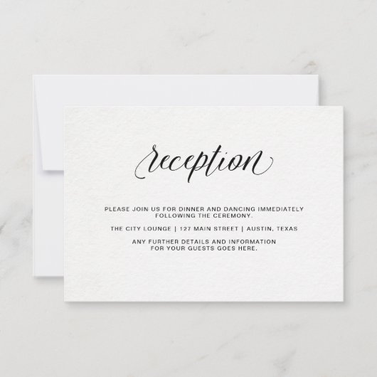 Invitation Typographie élégante sur papier aquarelle | Récept (Devant)