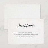 Invitation Typographie élégante sur papier aquarelle | Récept (Devant / Derrière)