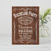 Invitation Typographie en bois tendance pour enterrement de v (Debout devant)