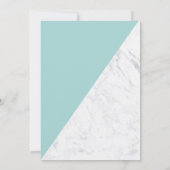 Invitation Typographie en faux or marbre turquoise Sweet 16 (Dos)