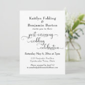 Invitation Typographie En Frottement Réception Après Mariage  (Debout devant)