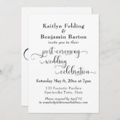 Invitation Typographie En Frottement Réception Après Mariage  (Devant / Derrière)