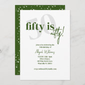 Invitation Typographie en gras avec calligraphie 50 joyeux an (Devant / Derrière)