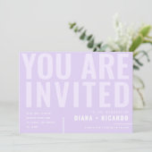 Invitation Typographie en gras Lilac numérique tout en un Mar (Debout devant)