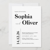 Invitation Typographie en gras noir et blanc (Devant)