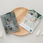 Invitation Typographie en gras Photo Code QR Mariage