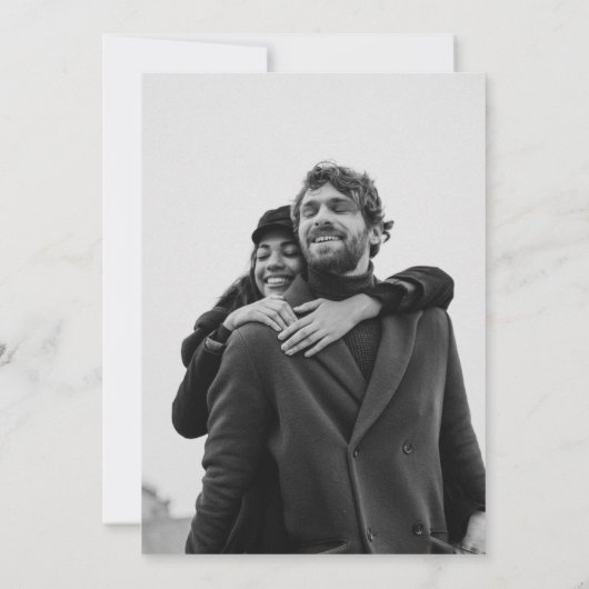 Invitation Typographie en gras rose vif Mariage photo (Dos)