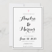 Invitation Typographie en noir blanc Mariage de coeur (Devant)