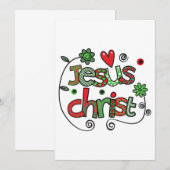 Invitation Typographie festive chrétienne Jésus-Christ (Devant / Derrière)