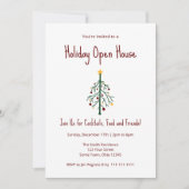 Invitation Typographie festive de l'arbre de Noël Fête des fê (Devant)