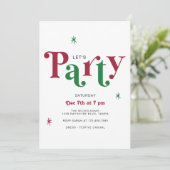 Invitation Typographie festive Faisons la fête Vacances fanta (Debout devant)