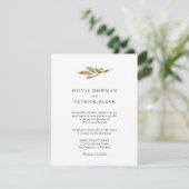 Invitation Typographie feuille verte classique Mariage simple (Debout devant)