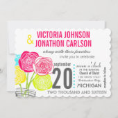 Invitation Typographie florale de la jarre de Mason jaune ros (Devant)