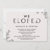 Invitation Typographie florale Nous nous sommes enfuis (Devant)