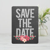 Invitation Typographie Florale Rustique Tableau Noir pour Fai (Debout devant)