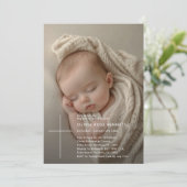 Invitation Typographie Genre Neutre Superposition Photo Baptê (Debout devant)