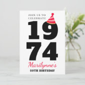 Invitation Typographie Gras 50e Anniversaire (Debout devant)