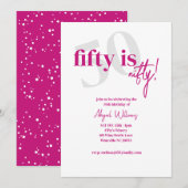 Invitation Typographie Gras avec Calligraphie 50 Joyeux Anniv (Devant / Derrière)