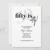 Invitation Typographie Gras avec Calligraphie 50 Joyeux Anniv (Devant)