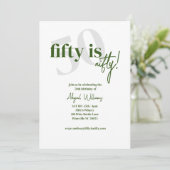 Invitation Typographie Gras avec Calligraphie 50 Joyeux Anniv (Debout devant)