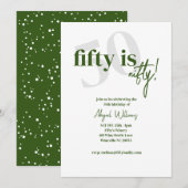 Invitation Typographie Gras avec Calligraphie 50 Joyeux Anniv (Devant / Derrière)