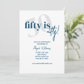 Invitation Typographie Gras avec Calligraphie 50 Joyeux Anniv (Debout devant)