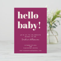 Typographie Gras Berry Moderne Bébé Mignon Shower