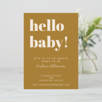 Typographie Gras Fête Bébé Moderne Moutarde Dorée