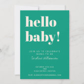 Invitation Typographie Gras Fête Bébé Moderne Vert Printemps (Devant)