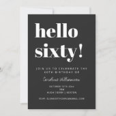 Invitation Typographie Gras Fête d'anniversaire de 60 ans Mod (Devant)
