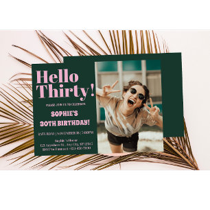 Invitation Typographie Gras Fête Photo Anniversaire 30 Ans Mo