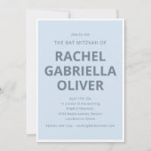 Invitation Typographie Gras Moderne Cool Bleu Clair Bar Mitzv (Devant)