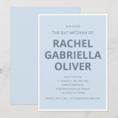 Invitation Typographie Gras Moderne Cool Bleu Clair Bar Mitzv (Devant / Derrière)