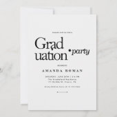 Invitation Typographie Gras Moderne Remise de Diplôme (Dos)