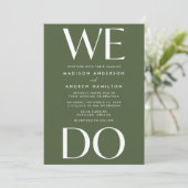 Invitation Typographie Gras Moderne Vert Olive Nous Faisons M (Debout devant)
