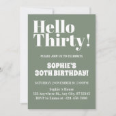 Invitation Typographie Gras Vert Sauge 30e Anniversaire (Devant)