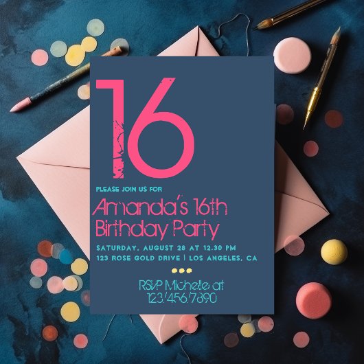 Invitation Typographie Grunge Moderne Anniversaire
