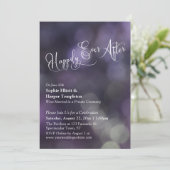 Invitation Typographie "Happily Ever After" avec effet Bokeh (Debout devant)