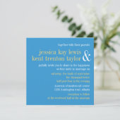 Invitation Typographie jaune ciel mariage moderne (Debout devant)