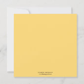 Invitation Typographie jaune ciel mariage moderne (Dos)
