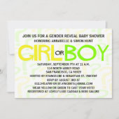 Invitation Typographie jaune et verte Parti de la révélation  (Devant)