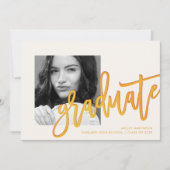 Invitation Typographie jaune moderne Photo Grad Party (Devant)